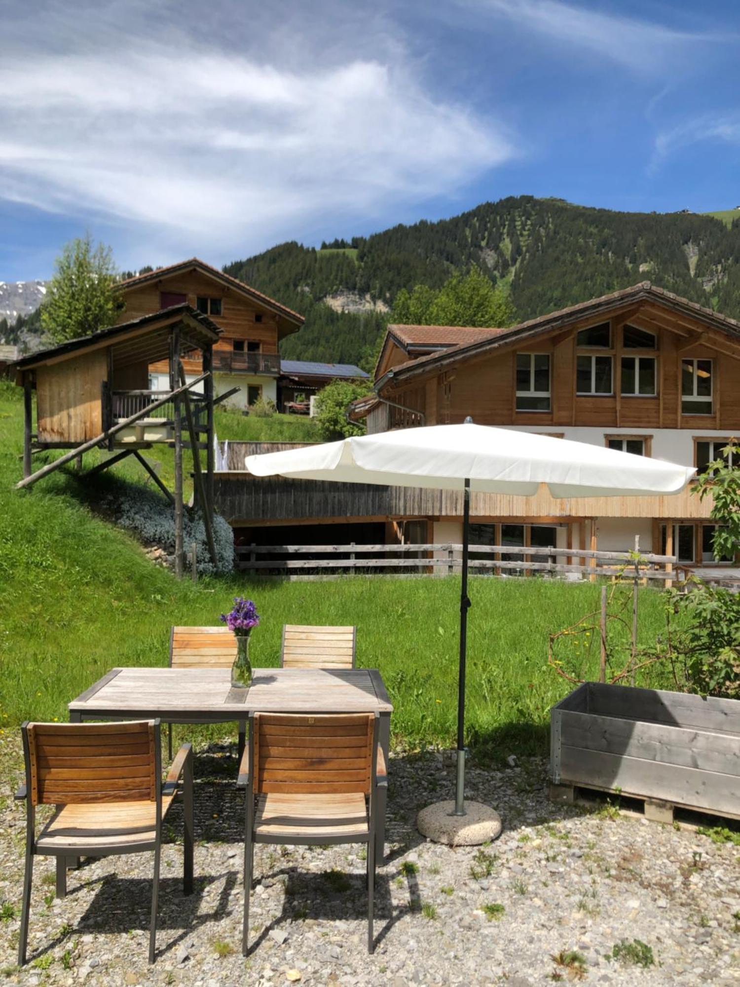 2-Zimmer Ferienwohnung,Parterre,Sitzplatz,Garage Adelboden Exterior foto